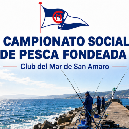 Cartel del I Campeonato Social de Pesca Fondeada del Club del Mar de San Amaro