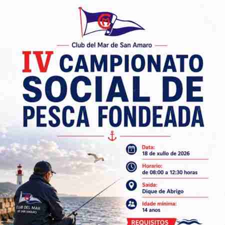 Cartel del IV Campeonato Social de Pesca Fondeada del Club del Mar de San Amaro
