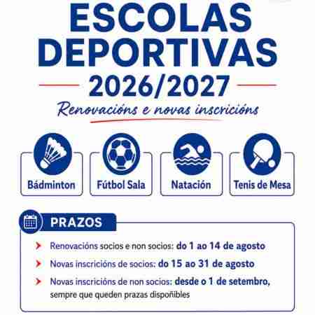 Renovaciones e inscripciones en las Escuelas Deportivas del Club del Mar de San Amaro