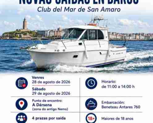 Salidas en barco del Club del Mar de San Amaro los días 28 y 29 de agosto